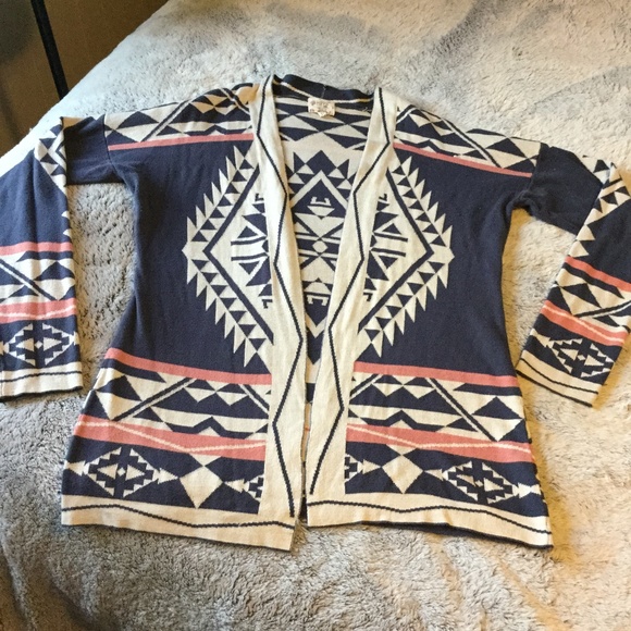 Hippie Rose Sweaters - Hippie Rose XL cotton blend Aztec open cardigan